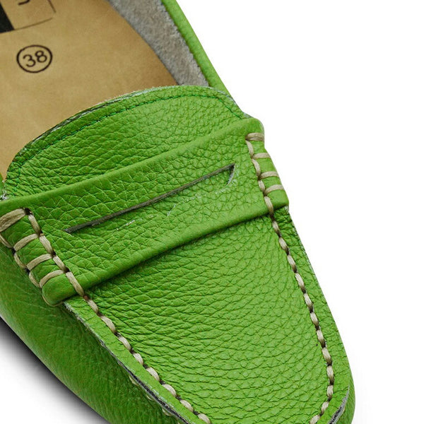 Leather Moccasin Wrinkle Soft Pomelo Green - Assembly Artisans Co.,Ltd.