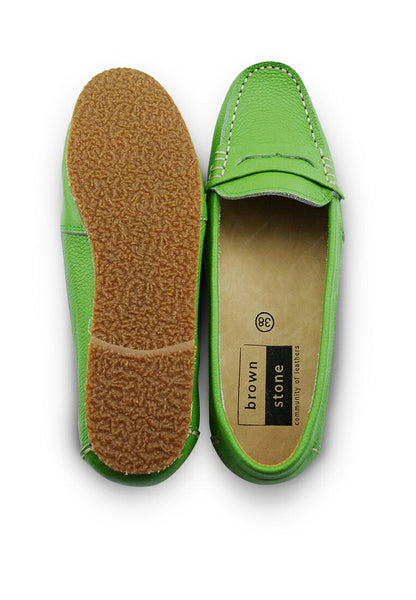 Leather Moccasin Wrinkle Soft Pomelo Green - Assembly Artisans Co.,Ltd.