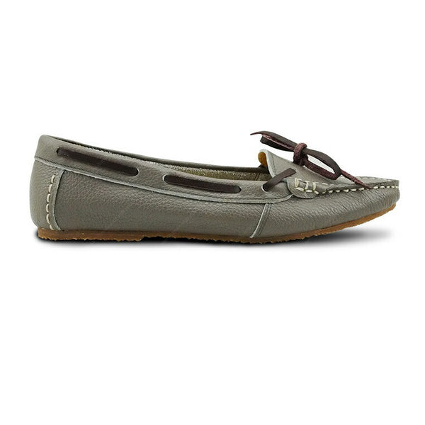 Leather Lace Moccasin Wrinkle Soft Stone Grey - Assembly Artisans Co.,Ltd.