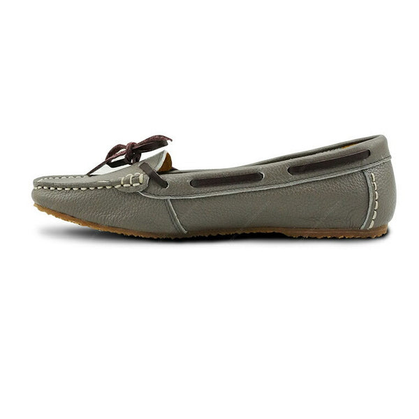 Leather Lace Moccasin Wrinkle Soft Stone Grey - Assembly Artisans Co.,Ltd.