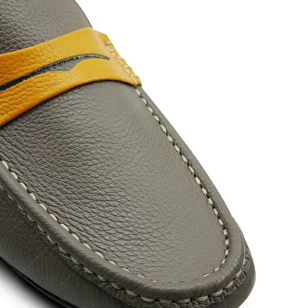 Bicolor Leather Loafer Stone Mustard - Assembly Artisans Co.,Ltd.