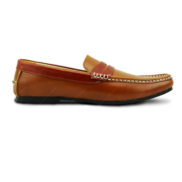 Bicolor Leather Loafer Beige and Tan - Assembly Artisans Co.,Ltd.