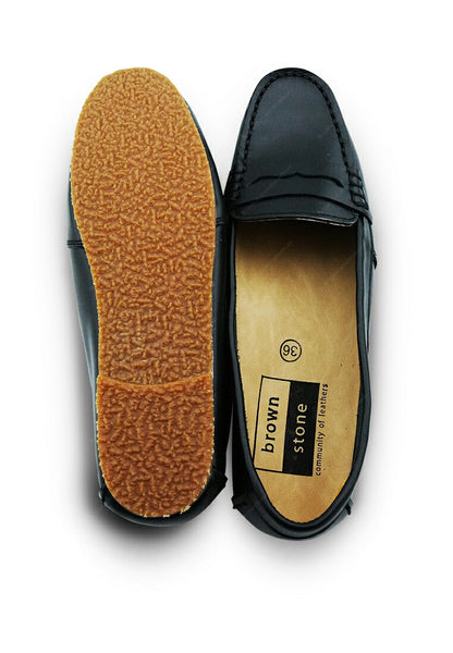 Leather Moccasin Soft Black - Assembly Artisans Co.,Ltd.