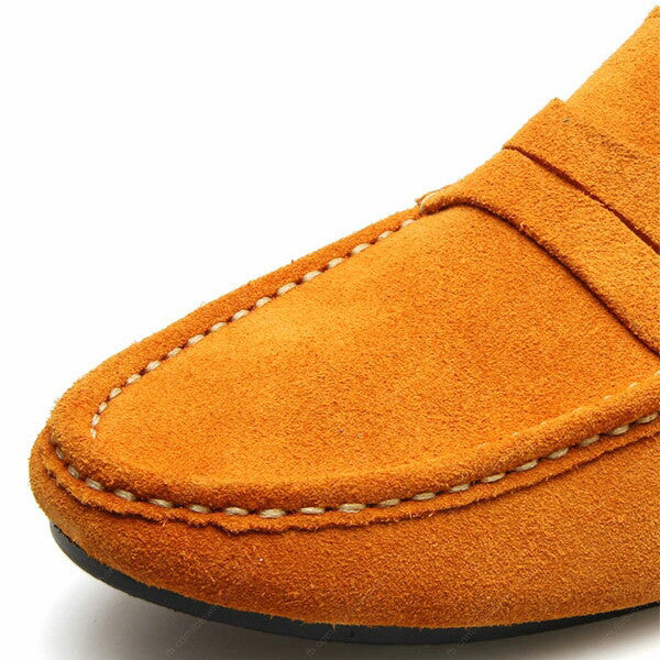 Penny Leather Loafer Suede Yellow Mustard - Assembly Artisans Co.,Ltd.