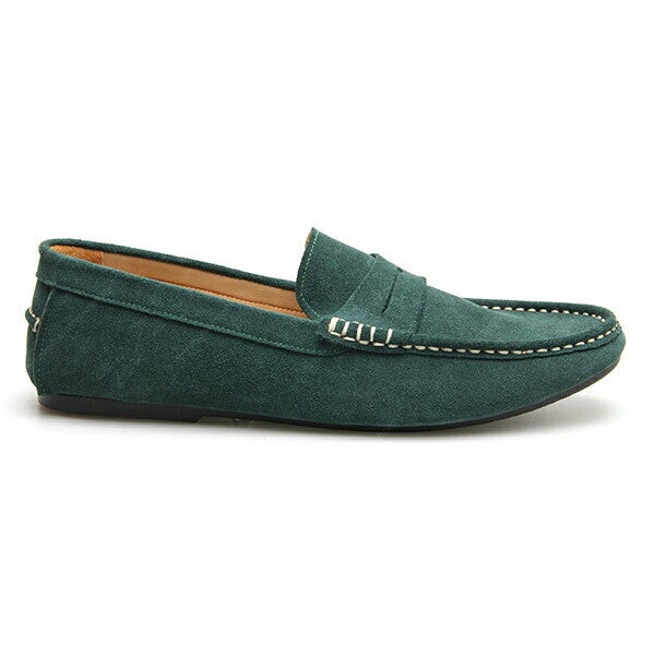 Penny Leather Loafer Suede Green Duck Head - Assembly Artisans Co.,Ltd.