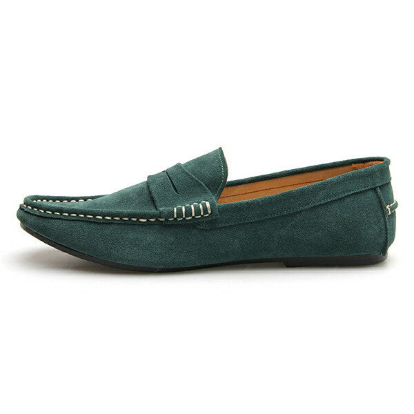 Penny Leather Loafer Suede Green Duck Head - Assembly Artisans Co.,Ltd.
