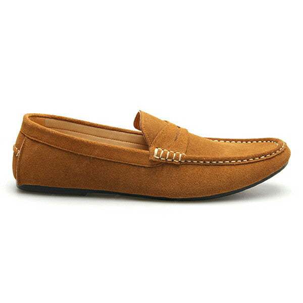 Penny Leather Loafer Suede Tan - Assembly Artisans Co.,Ltd.