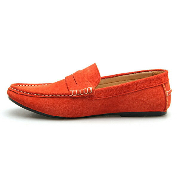 Penny Leather Loafer Suede Squeeze Orange - Assembly Artisans Co.,Ltd.