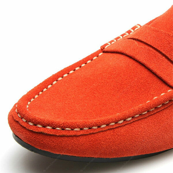 Penny Leather Loafer Suede Squeeze Orange - Assembly Artisans Co.,Ltd.