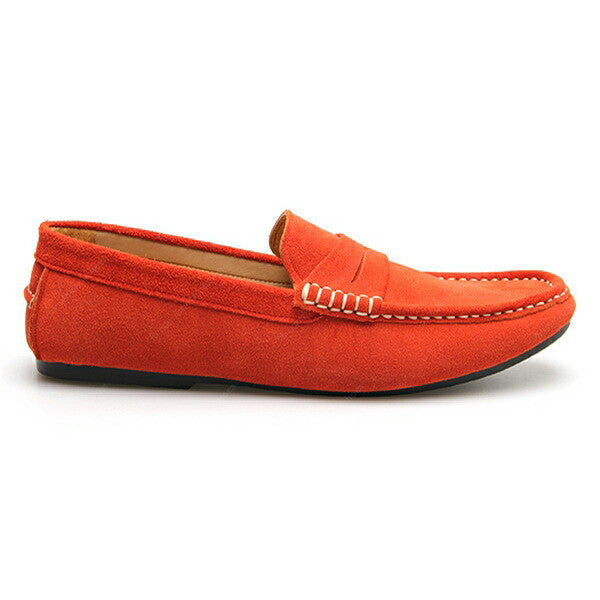 Penny Leather Loafer Suede Squeeze Orange - Assembly Artisans Co.,Ltd.