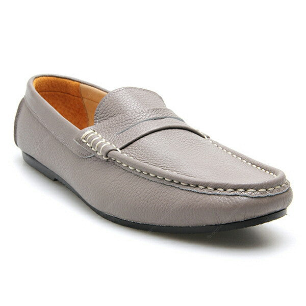 Penny Loafer Wrinkle Soft Leather Stone Grey - Assembly Artisans Co.,Ltd.