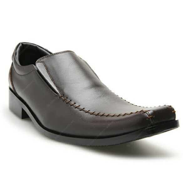 Leather Shoes City Oxford Executive Flat Thread Dark Brown - Assembly Artisans Co.,Ltd.