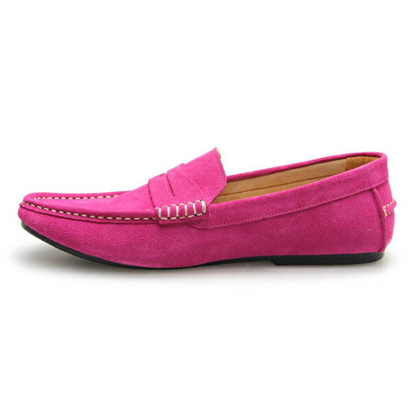 Penny Leather Loafer Suede Shocking Pink - Assembly Artisans Co.,Ltd.