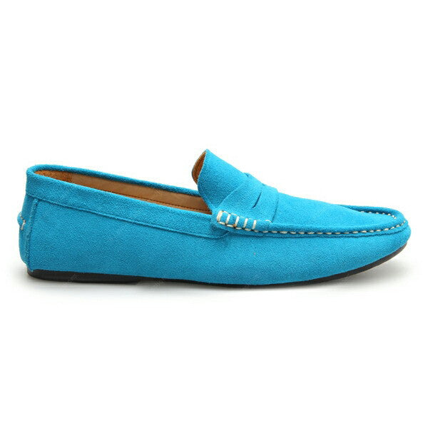 Penny Leather Loafer Suede Feel Goood Blue - Assembly Artisans Co.,Ltd.