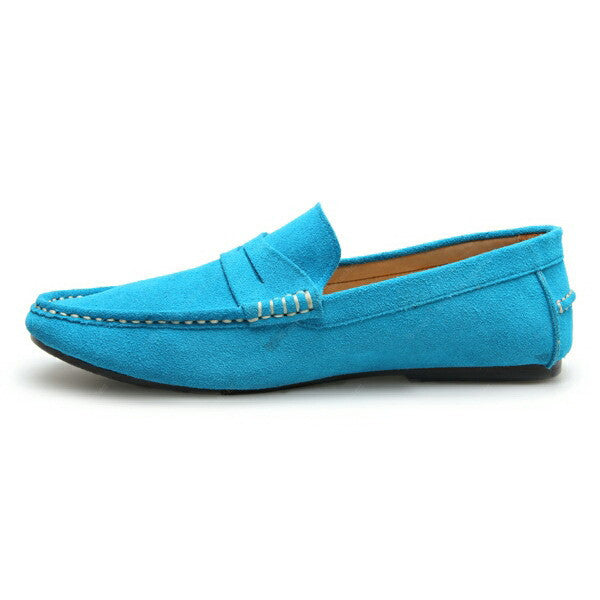 Penny Leather Loafer Suede Feel Goood Blue - Assembly Artisans Co.,Ltd.