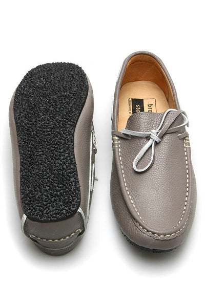 Casualist Lace Leather Loafer Wrinkle Soft Stone Grey - Assembly Artisans Co.,Ltd.