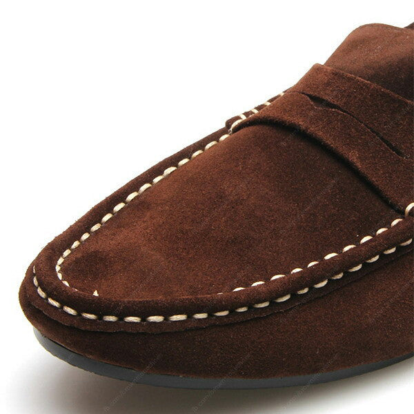 Penny Leather Loafer Suede Raw Dark Brown - Assembly Artisans Co.,Ltd.