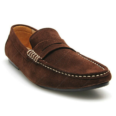 Penny Leather Loafer Suede Raw Dark Brown - Assembly Artisans Co.,Ltd.