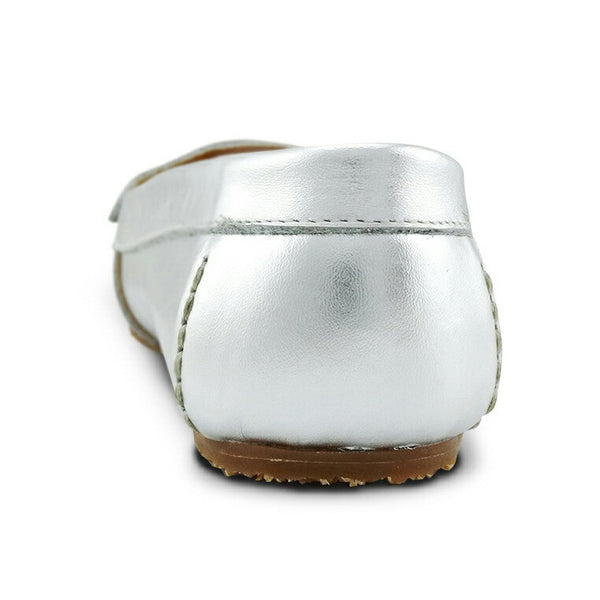 Gorgeous Girl Leather Moccasin Liquid Silver - Assembly Artisans Co.,Ltd.