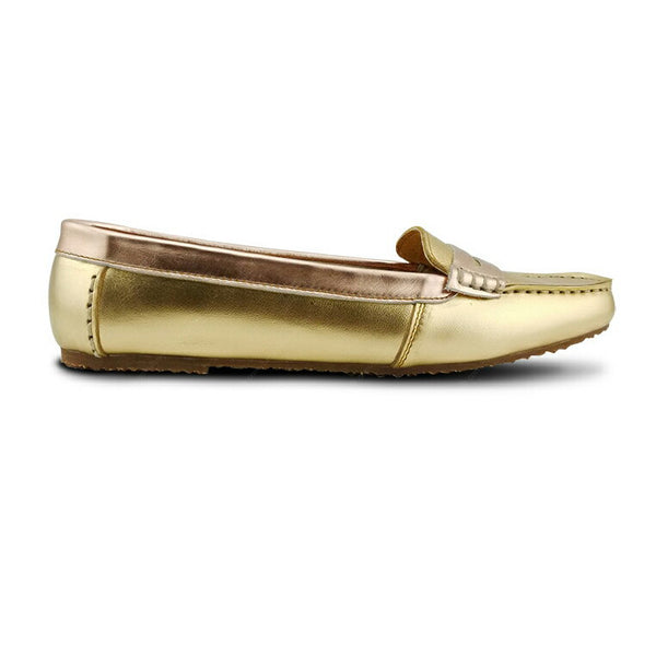 Gorgeous Girl Leather Moccasin Stardust Gold and Rose Gold - Assembly Artisans Co.,Ltd.