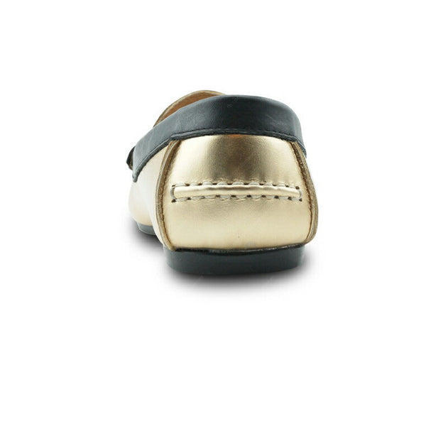 Bicolor Leather Loafer Gold and Black - Assembly Artisans Co.,Ltd.