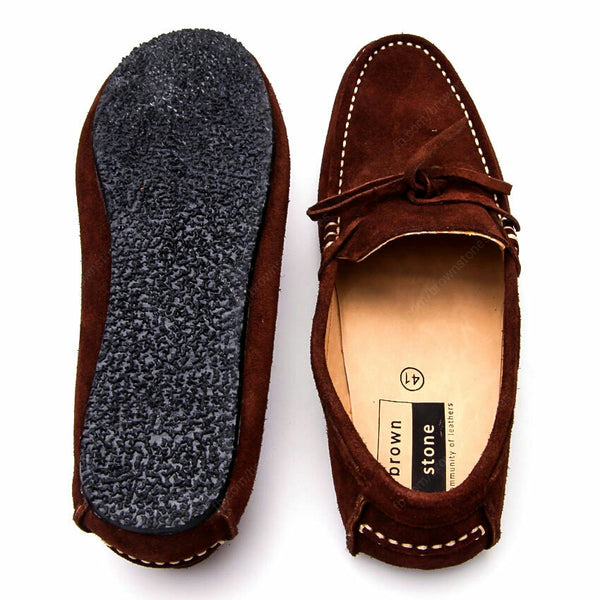 Casualist Lace Leather Loafer Suede Dark Brown - Assembly Artisans Co.,Ltd.