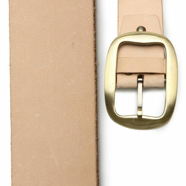 Full Grain Genuine Leather Belt Cowhide (Brass Oval Buckle) - Assembly Artisans Co.,Ltd.