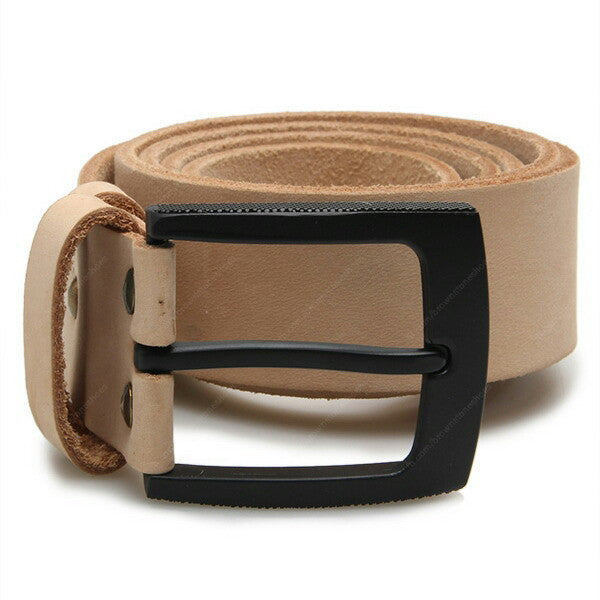 Full Grain Genuine Leather Belt Cowhide (Black Egde Rugged Buckle) - Assembly Artisans Co.,Ltd.