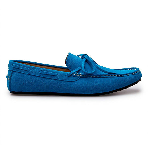 Casualist Lace Leather Loafer Suede Feel Goood Blue - Assembly Artisans Co.,Ltd.