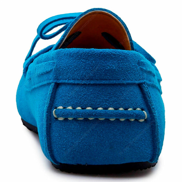 Casualist Lace Leather Loafer Suede Feel Goood Blue - Assembly Artisans Co.,Ltd.