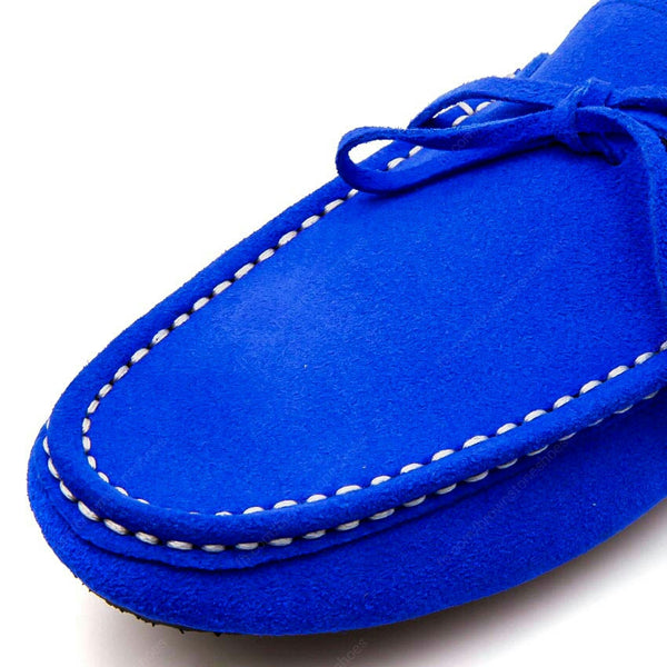 Casualist Lace Leather Loafer Suede Neon Blue - Assembly Artisans Co.,Ltd.