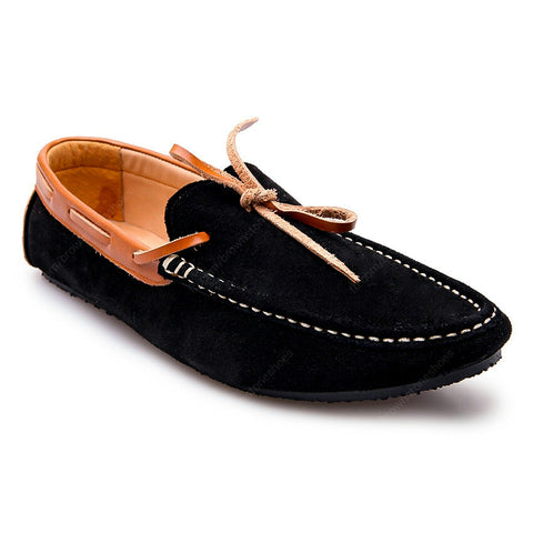 Bicolor Lace Leather Loafer Soft Black and Beige - Assembly Artisans Co.,Ltd.