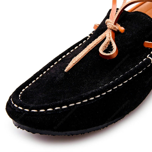 Bicolor Lace Leather Loafer Soft Black and Beige - Assembly Artisans Co.,Ltd.