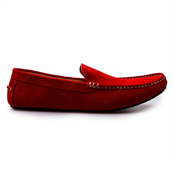 Casualist Leather Loafer Suede Ruby Red - Assembly Artisans Co.,Ltd.