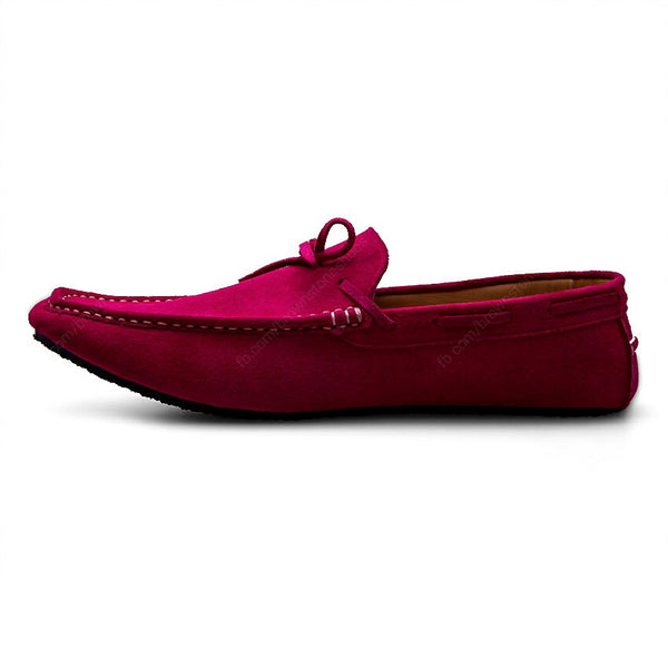 Casualist Lace Leather Loafer Suede Shocking Pink - Assembly Artisans Co.,Ltd.