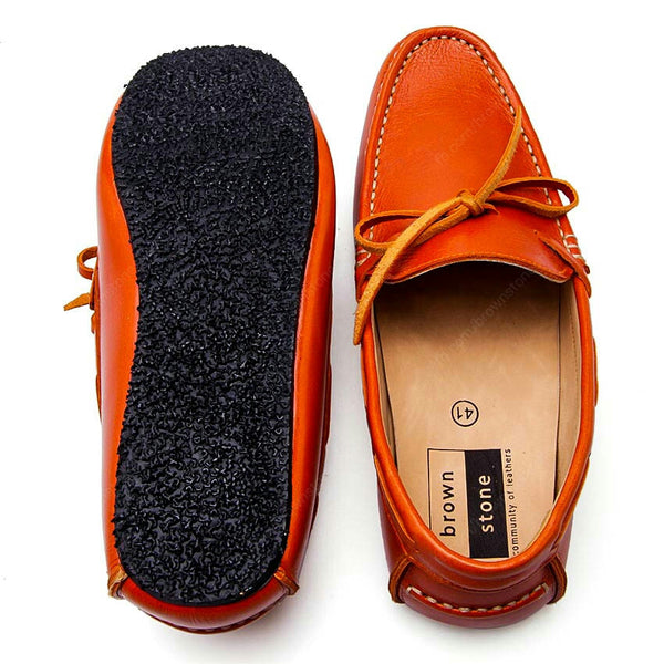 Casualist Lace Leather Loafer Soft Squeeze Orange - Assembly Artisans Co.,Ltd.