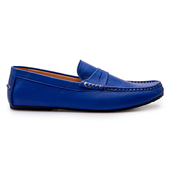 Penny Loafer Wrinkle Soft Leather Indigo Blue - Assembly Artisans Co.,Ltd.