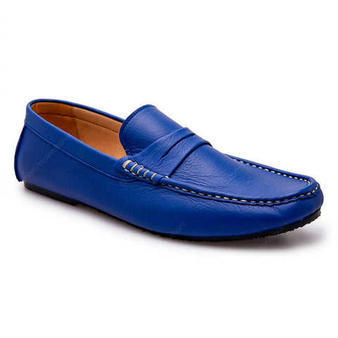 Penny Loafer Wrinkle Soft Leather Indigo Blue - Assembly Artisans Co.,Ltd.