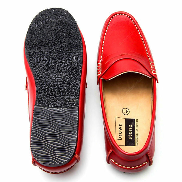 Penny Leather Loafer Soft Red - Assembly Artisans Co.,Ltd.