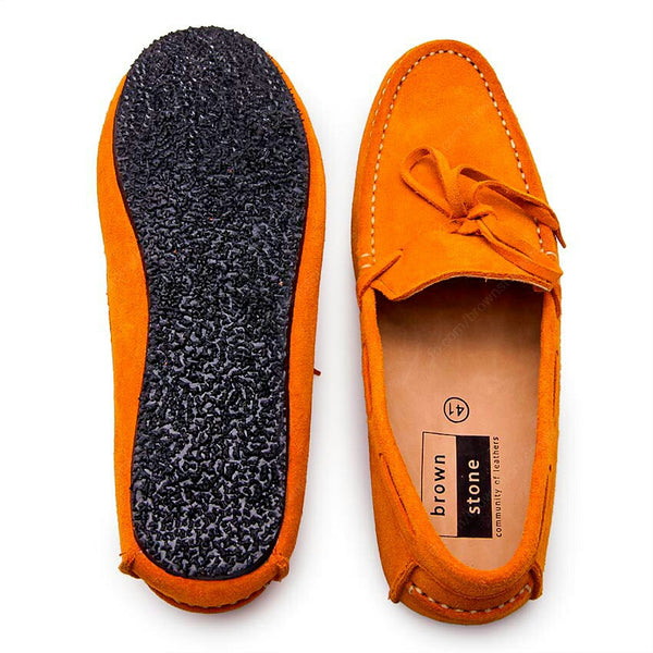 Casualist Lace Leather Loafer Suede Mustard - Assembly Artisans Co.,Ltd.