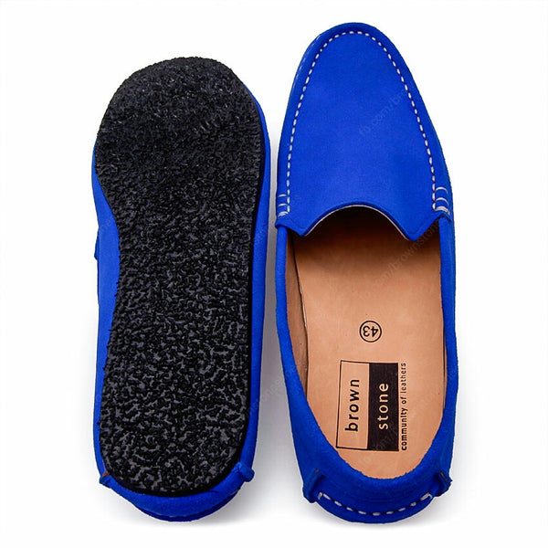 Casualist Leather Loafer Suede Neon Blue - Assembly Artisans Co.,Ltd.