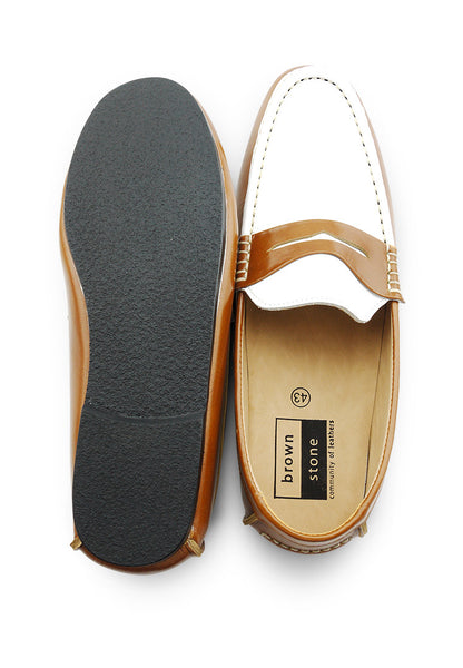 Gentle Leather Loafer Natural Beige and White - Assembly Artisans Co.,Ltd.