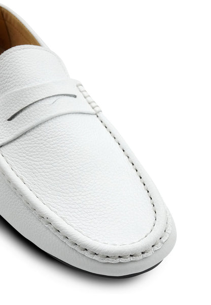 Penny Loafer Wrinkle Soft Leather Marble White - Assembly Artisans Co.,Ltd.