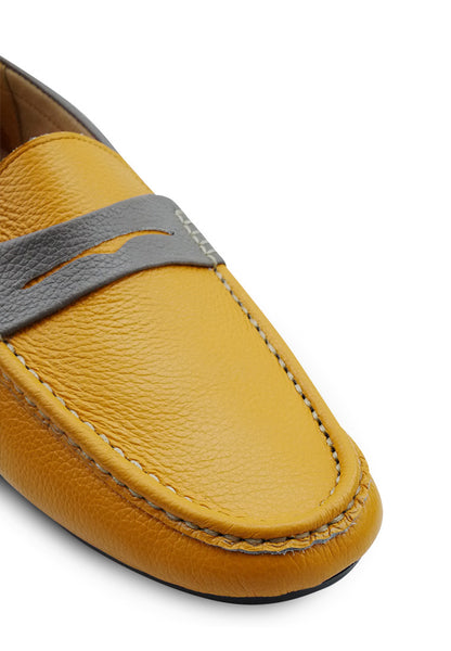 Bicolor Leather Loafer Mustard Stone - Assembly Artisans Co.,Ltd.